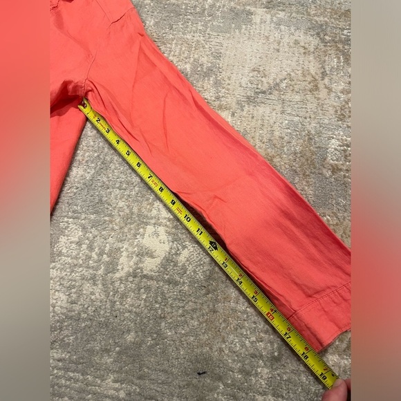 Malvin Hamburg Germany Linen Shirt Womens Large Salmon/Pink ButtonUp Embroidered - Picture 6 of 8